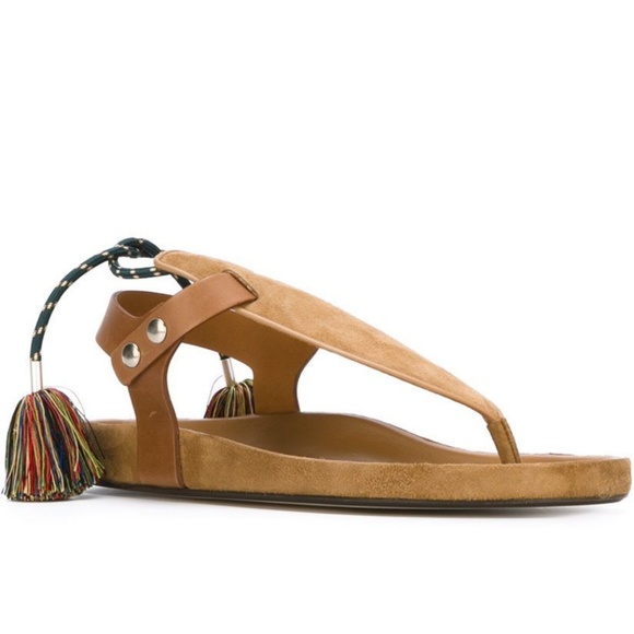 Isabel Marant Shoes - Isabel Marant Lee Tassel Brown Suede Thong Sandals